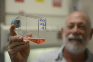 apl083018f/BUSINESS/pierre-louis/JOURNAL/0830818 James Freyer,, Chief Science Officer at BennuBio holds a container of cells  .Photographed on Thursday August 30, 2018/Adolphe Pierre-Louis/Journal
